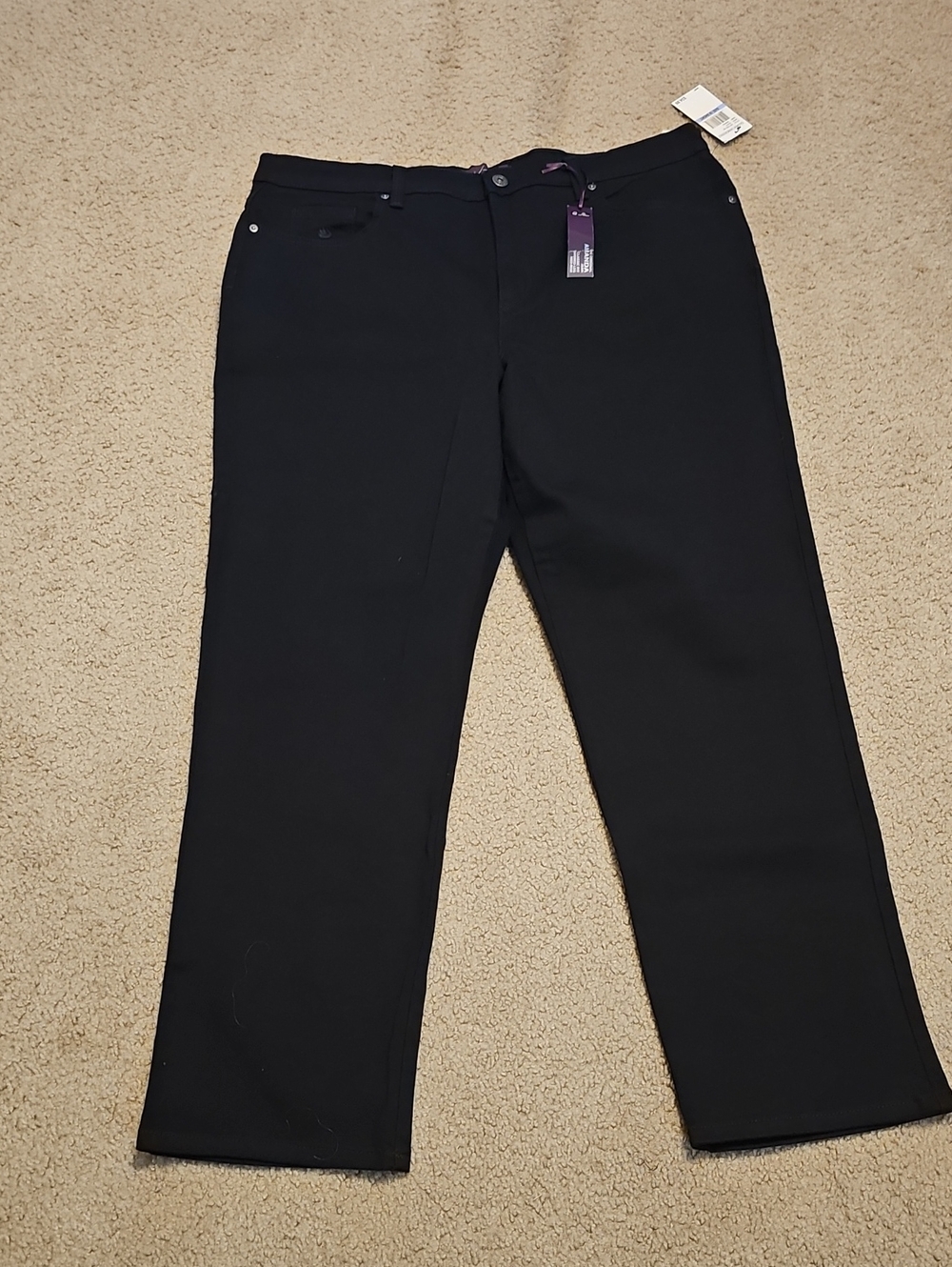 Gloria Vanderbilt Jet Black Straight-Leg Jeans